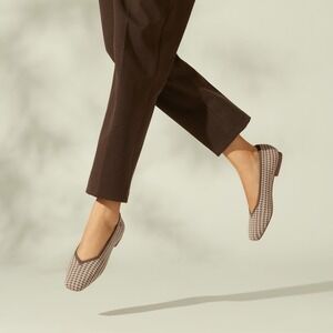 VIVAIA Square-Toe‎ V-Cut Flats Comfortable Everyday Shoes size EU/38 US/7, 7.5